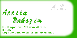 attila makszim business card